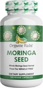 Organic Veda Moringa Seed Capsules - 100% Pure Organic Moringa Oleifera Seed Powder & Moringa Oil Omega 3 & 6, Miracle Tree Antioxidants, Vitaminer - Energi & Focus Boost til mænd og kvinder, 120 ct