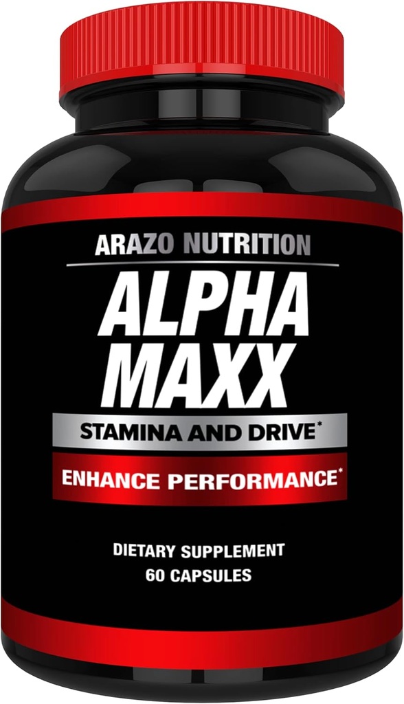 Arazo Nutrition Alphamaxx Health Supplement - Ginseng, Muira Puama, Tribulus - 60 Herbal Pill