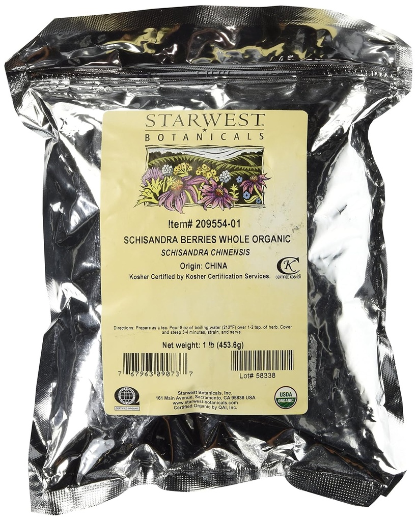 Starwest Botanicals Organic Schisandra Berry Hel, 1 Pund