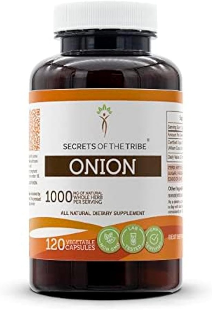 Secrets of the Tribe Onion 120 Capsules, 1000 mg, Onion (Allium Cepa) Dried Bulb (120 Capsules)