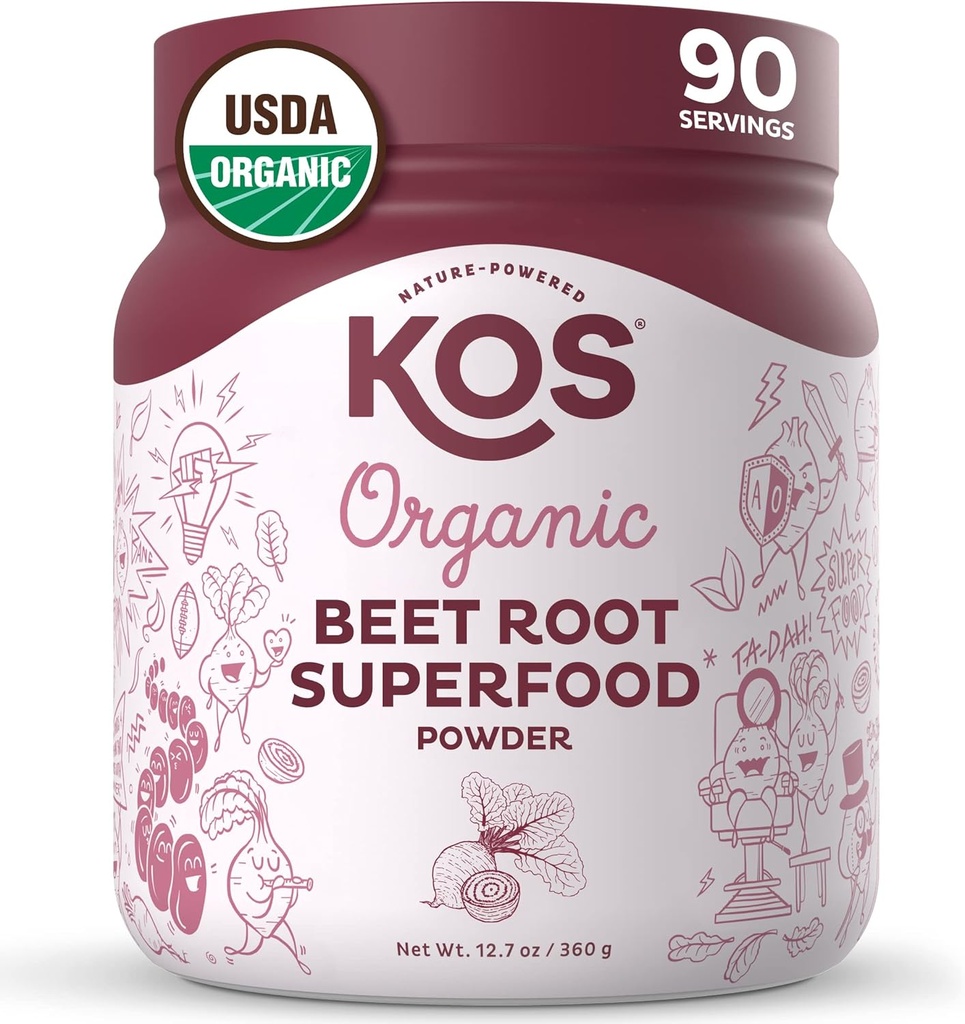 KOS Organic Beet Root Powder - 90 Servering (2pk Bundle)