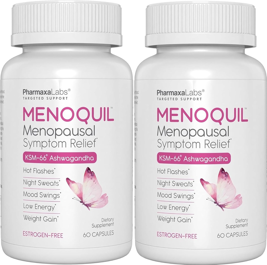 Menopausale styrke Symptomer Relief hjælper til at bekæmpe menopause, Hot Flashs, Night Sweats og Mood Swings til at fremme rolig søvn og energi boost - 60 kapsler (pakke med 2)