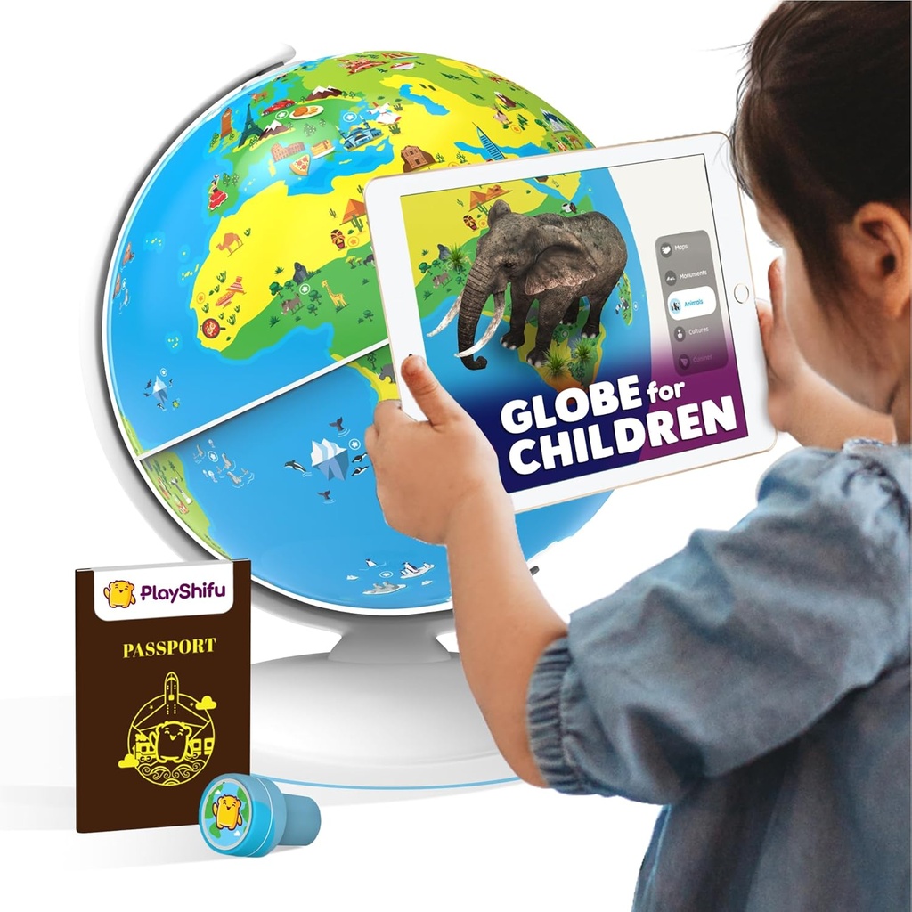 PlayShifu Globe for børn - Orboot Earth: Interaktive Kids Globe med 1000 + Fakta om Dyr, Steder & Monumenter
