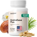 Nourised AndroEase Plus - Vegansk Hormonbalance for kvinder - Zink, Reishi, Green Tea og Saw Palmetto for kvinder - for energi, Vitality, Ansigtshår og daglig wellness - 60 kapsler, Made in USA