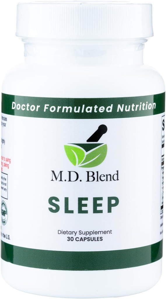 Søvn - Naturligt supplement med L- Theanine, Ashwagandha, Magnesium, Valerian Root, Melatonin - Ikke-Habit Formulering Formel til dyb søvn og foryngende hvile - 90 kapsler