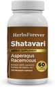 Herbsforever Shatavari Capsules Premium Asparagus Racemosus Supplement 40% Saponins 750 mg High-Potency Formula - 60 Vegetarian Capsules Herbal Wellness & Balance Support Non-GMO