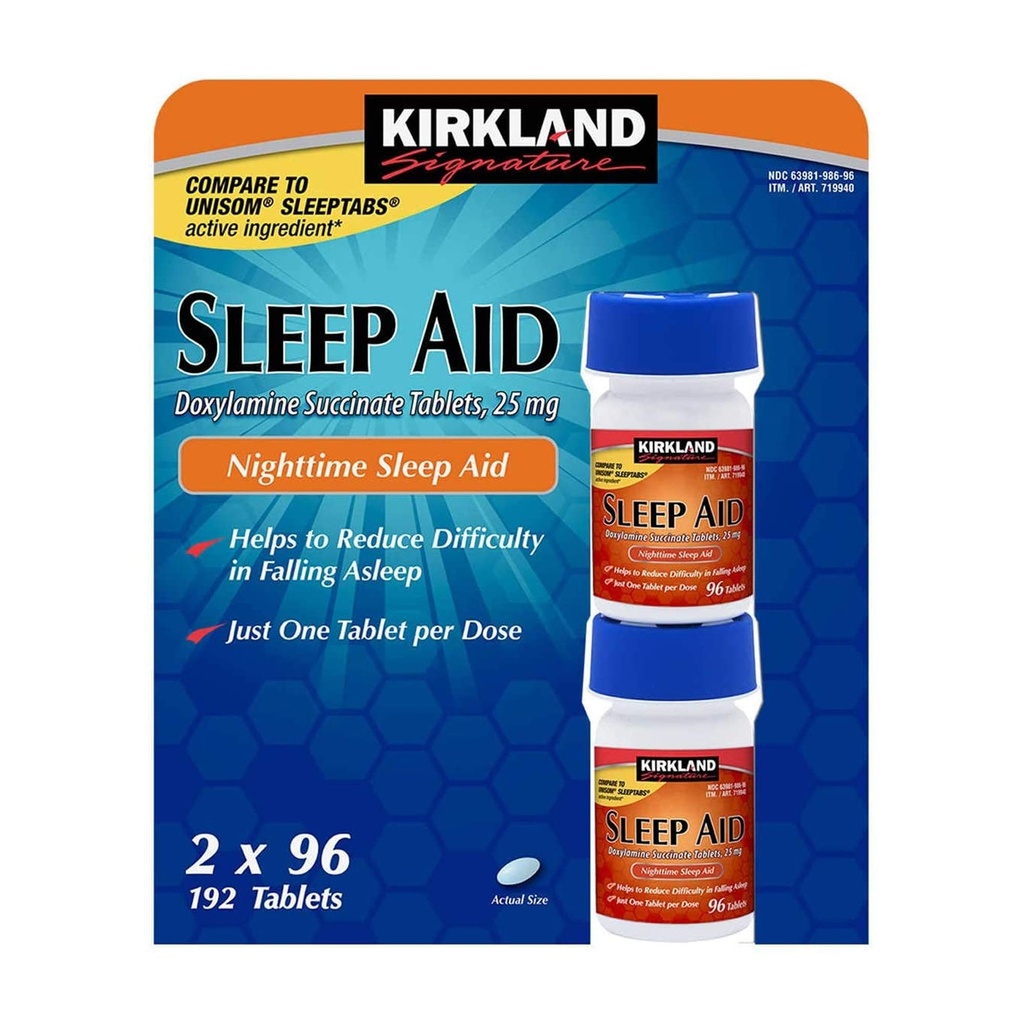 Kirkland Sleep Aid Doxylamin Succinat 25 mg 192 tabletter