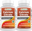 Bedste Naturals Calciumcitrat med D3- 240 tabletter (240 greve (pakke med 2))