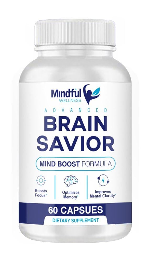 Brain Savior Capsules - Brain Savior by Mindful Wellness - Brain Savior Mind Boost Formula (60 Capsules - 1 Month Supply)