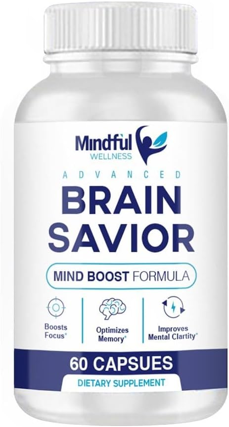 Brain Savior Kapsler - Brain Savior by Mindful Wellness - Brain Savior Mind Boost Formel (60 Kapsler - 1 måned Tilgang)