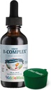 Maxi sundhed Raspberry flydende vitamin B kompleks, supplement med vitamin B12 - Sublingual B dråber til børn med B1 B2 B3 B5 B6 biotin folinsyre, For Energy & Brain Function - 2 fl. Oz, Grøn Pillbox