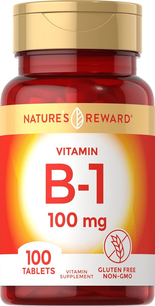 Vitamin B1 100mg (Thiamin) - 100 Greve - Vegetarisk, Non- GMO & Gluten Free Supplement - efter naturens belønning