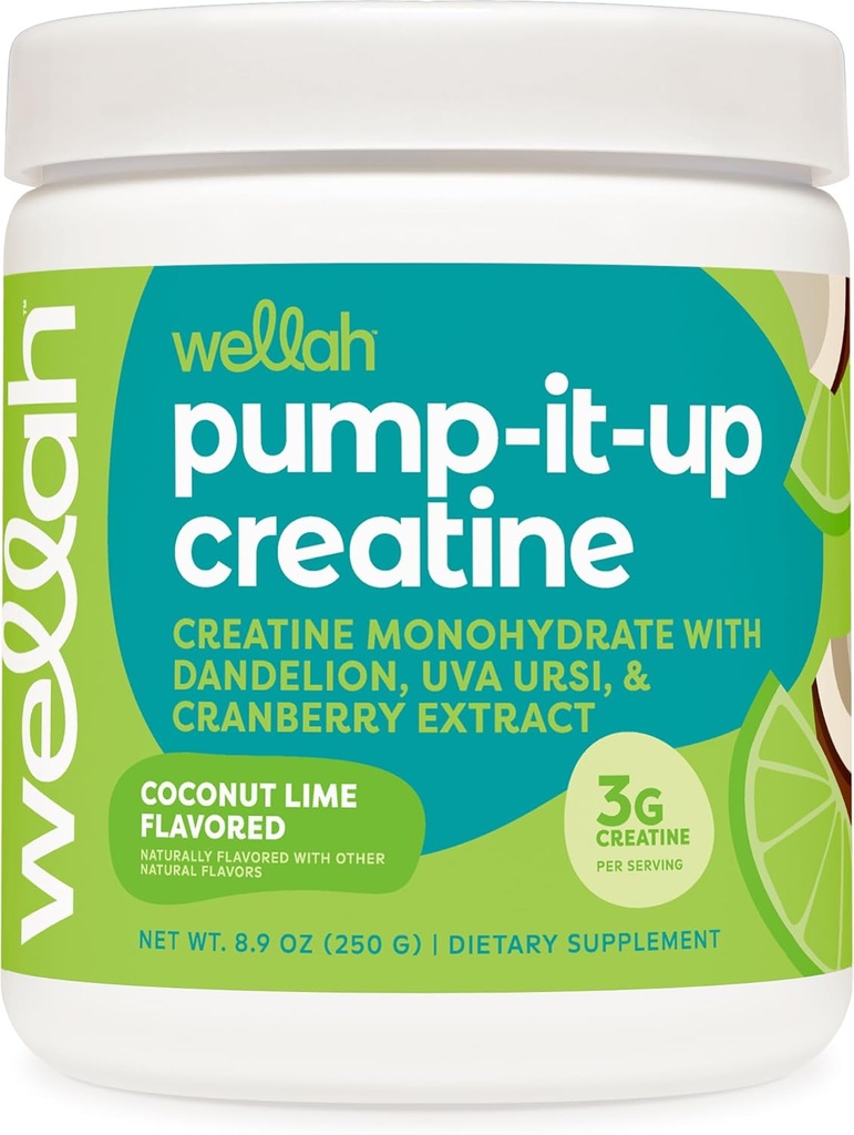 Wellah Creatin for Women (50 Servere, kokos kalk) - Creatin monohydrat med Mælkebøtte & Cranberry Extract