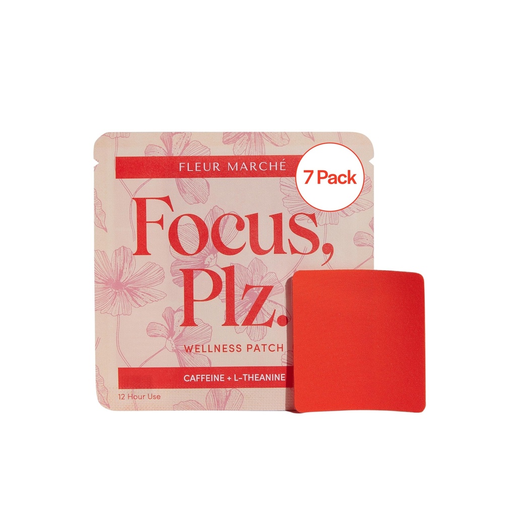 Fleur Marche Focus, Plz. Botanisk Patch - Brain Boosting Focus Patch med koffein, Lions Mane og andre kraftfulde Nootropics - Meget biotilgængelig Wellness - 7 Patches