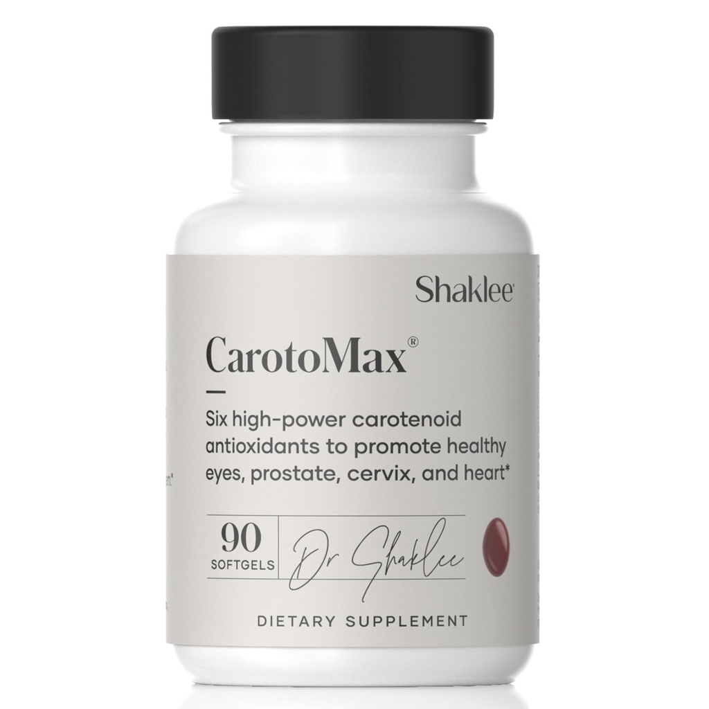 Shaklee - CarotoMax- Advanced Eye Health Formel w / 6 Key Carotenoider - Understøtter Vision - Lutein, Zeaxanthin, Beta- Caroten, Astaxanthin - Promoerer Macular Health - 90 Softgels