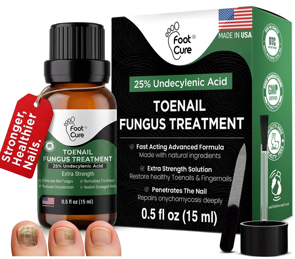 FOT CURE Toenail svamp Behandling for Fingernegle, Negle reparation, Toenail blødgøringsmiddel, Gul toenail behandling, Ingroed Nails og Foot svamp behandling Ekstra styrke (pakke med 1)