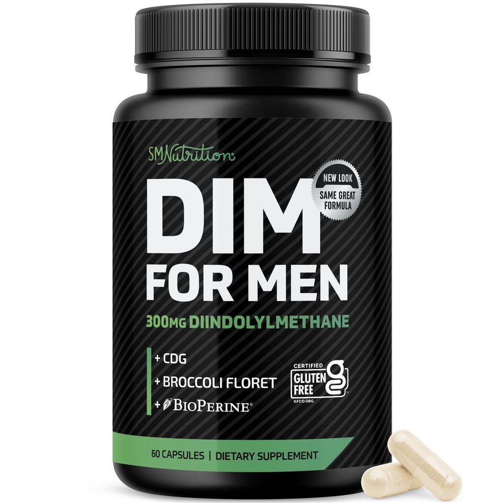 DIM supplement til mænd 300mg 1 124; østrogen Blocker & Aromatase Inhibitor 1 124; Ekstra styrke Mænds Hormone Balance & Fitness Booster med Diindolylmethan Plus CDG & Broccoli Flor 2 124; Gluten- Free