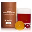 B.WILD Plantbaseret Multivitamin Drink Mix - Fed Fruit Punch Flavor med Prebiotika, Probiotika & Adaptogens til Gut Health & Stress Support - 30 Servere - Vegan, Gluten- Free