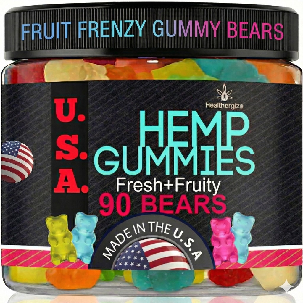 Hamp Gummies til søvn Gummies rolig bjørne, discomfort, Skin- Peace and relaxation, Fruity flavors, Natural Hamp Oil Gummy Bears Ediatic-Made in USA- 90 Bears