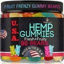 Hamp Gummies til søvn Gummies rolig bjørne, discomfort, Skin- Peace and relaxation, Fruity flavors, Natural Hamp Oil Gummy Bears Ediatic-Made in USA- 90 Bears