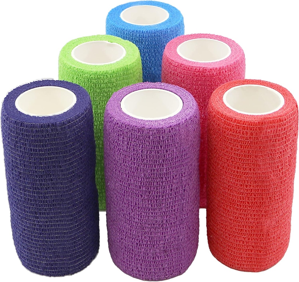 Nogensinde klar førstehjælp Self vedhæftede kohesive Bandage 4 "x 5 Yards - 18 Greve, Rainbow farver
