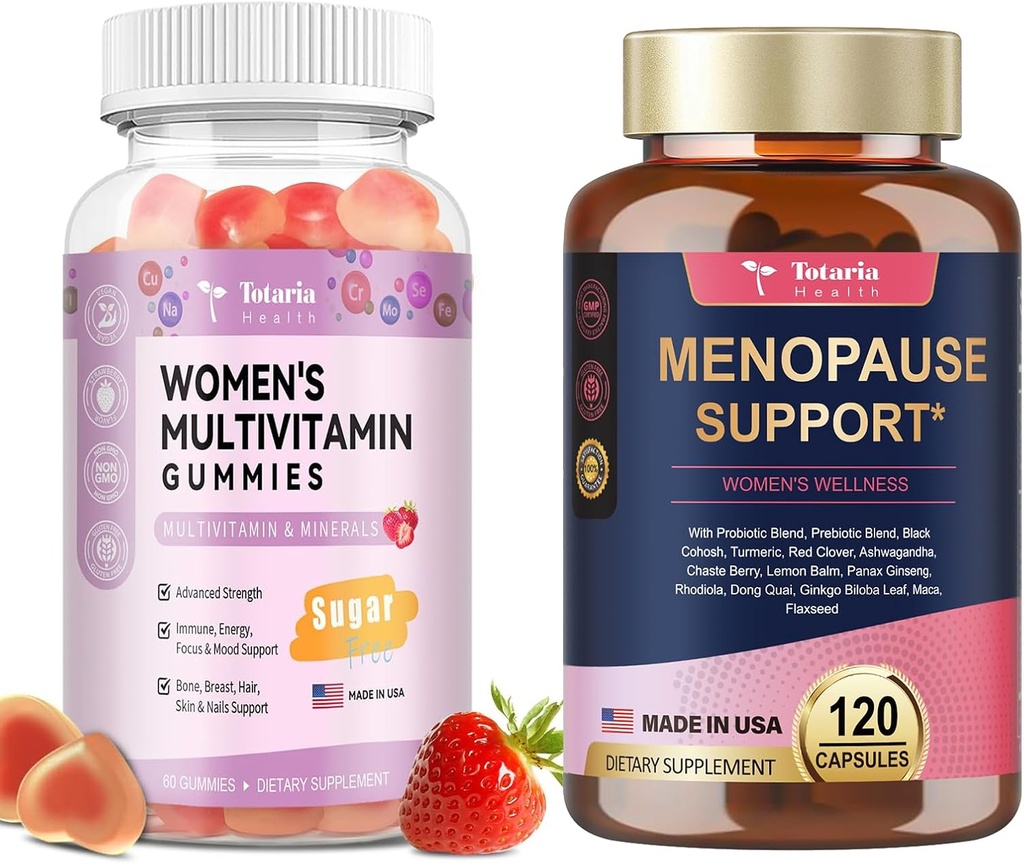 Totaria Sukker fri Multivitamin Gummies for kvinder & 40- in-1 Menopause Kosttilskud til kvinder