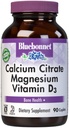 Bluebonnet Nutrition Calcium Citrat Magnesium Plus D3-vitaminkapsler, Knogle- og muskelafslapning, Non GMO, Gluten, Soy & Milk Free, Kosher, White, 90 Greve