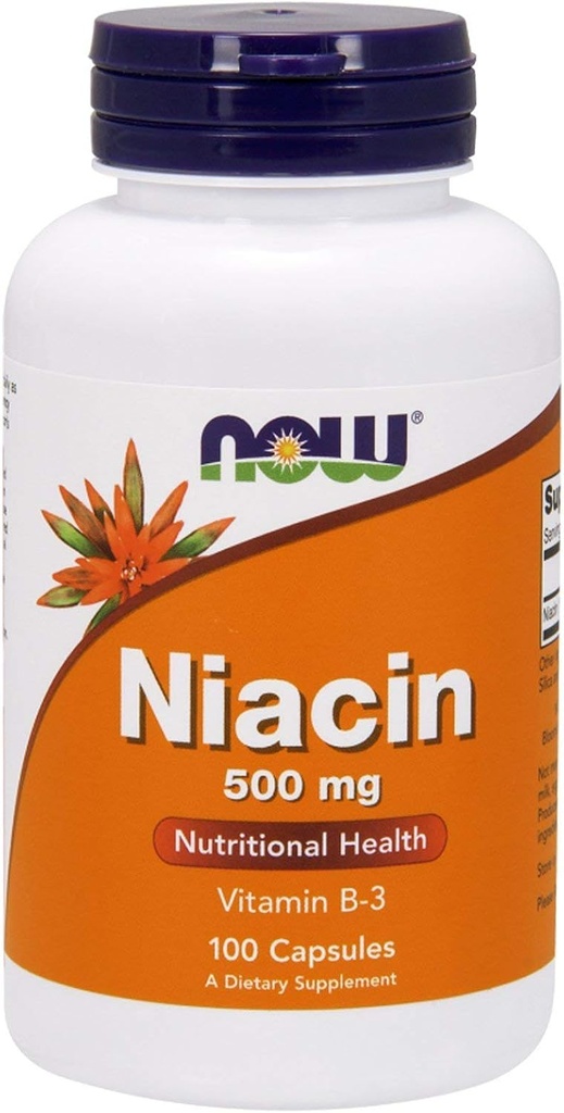 Now Foods - Niacin Vitamin B-3 500 mg. - 100 kapsler (Multi- Pack)