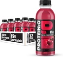 Protein2o Hydration Drink - 2-in-1 Flydende Clear Whey Protein Isolate og Electrolyte Drink - 15g Protein, Vitaminer B5, B6 - efter-træning Inddrivelse - 16,9 Fl Oz - 12 Grev Wild Cherry