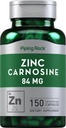 Piping Rock Zink Carnosine Supplement: 124; 84mg; 124; 150 Kapsler: 124; Non- GMO, Gluten Free