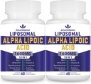 Liposomal Alpha Lipoinsyre 1600mg per servering, Alpha liposyre Nutritional Supplements for Antioxidant Health, Energy and Metabolism- Gluten Free & Non GMO 120 Capsules