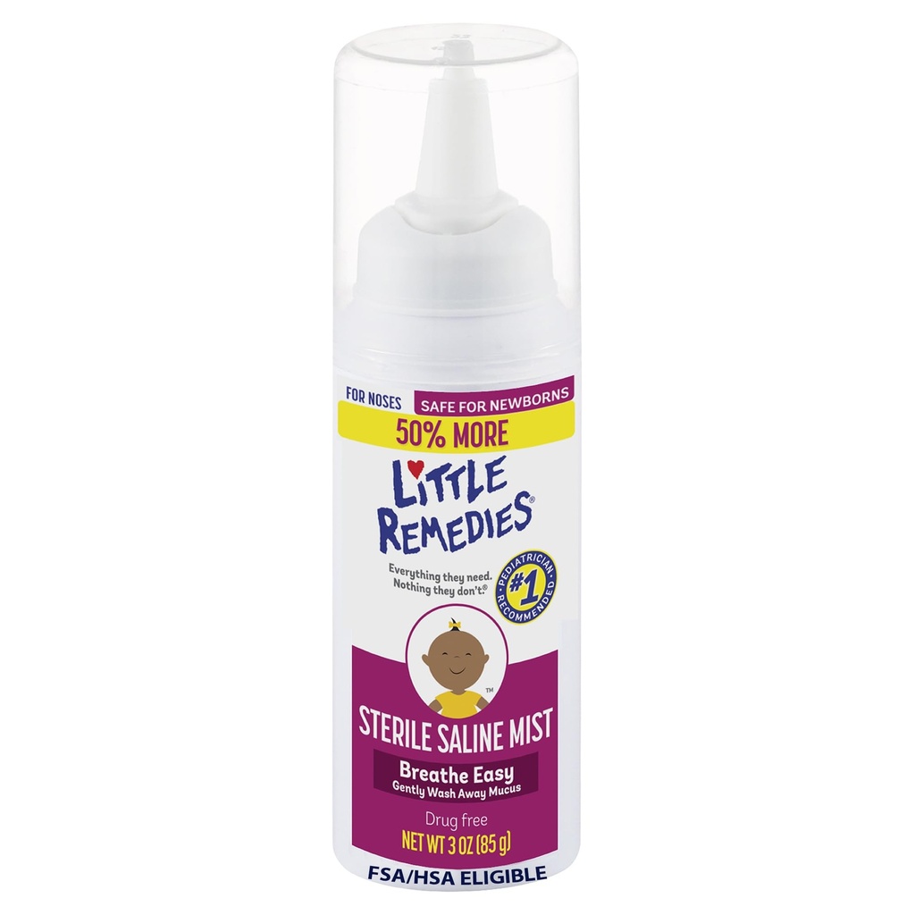 Little Remedies Steril Saline Nasal Mist, Safe for Newborns, 3 oz