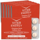 Viter Energy Coffeined Gum 60mg Koffein, B Vitamin, Guarana, Sugar Free. (Kanel, 12stk, 6 Pack)