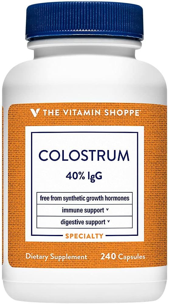 Colostrum 40% IGG - Understøtter immunforsvar, Hormone & Antibiotisk fri, En gang daglig (240 kapsler) af Vitamin Shoppe
