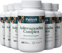 Mønster Wellness Ashwagandha Kompleks for mænd og kvinder - KSM- 66 & Black Pepper Extract - Hele kroppen & hjerte sundhed - understøtter stress & mad - ikke-GMO - 360 Veganske kapsler