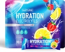 Elektrolyter Powder Hydration Pakker - Inddrivelse Drik Mix med natrium, kalium, magnesium, calcium, C-vitamin & zink - Sukker fri, Keto, Non GMO & Vegan - Jordbær Lemonade - 32 sticks