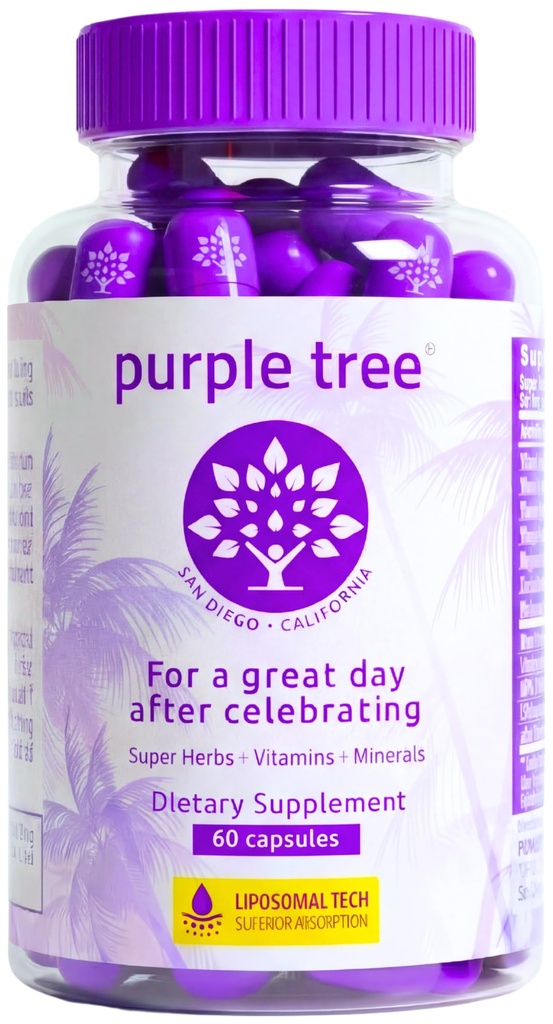 Lilla træ efter -Celebration Wellness Support 124; Liposomal Dihydromyricetin (DHM), L- Glutathion, Milk Thistle for Lever Support & Hydration