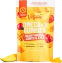 Vegums Fish- Free Omega-3 Gummies - 60 Orange- Flavored Algae- Based Omega-3 (DHA) & E-vitamin supplement til børn og voksne - Vegansk & Vegetarisk Friendly