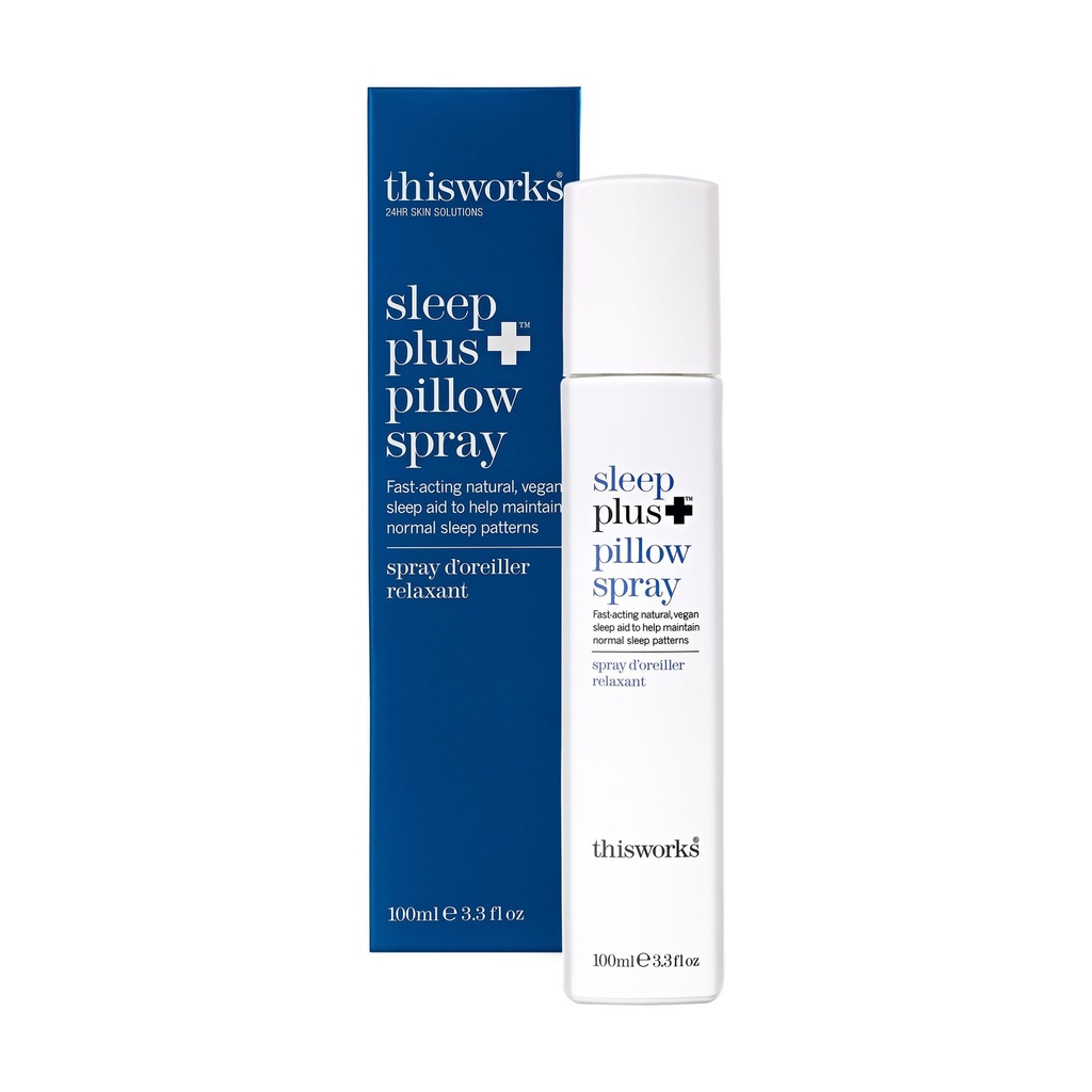 THISWORKS søvn plus pude spray Fast- Fungerende naturlige hvile med med essentielle olier af Lavendel, Vetivert og Camile, 100ml, 3.3 fl oz