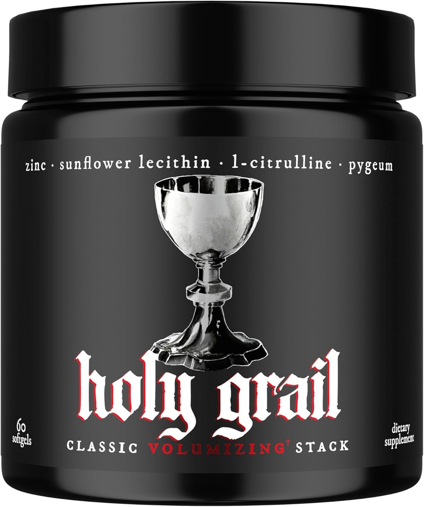 Holy Grail - Classic Semen Volume Booster Stack | Softgel = Higher Bio-Availability | Men's Load & Fertility Enhancer | Sunflower Lecithin, Pygeum, L-Citrulline, & Zinc for Testosterone | One Month