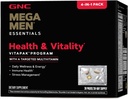 GNC Mega Mænd Sundhed & Vitality Vitapak, 30 Daily Packs, 4-in-1 Komplet Daily Multivitamin og Nutrition Program for Mænd