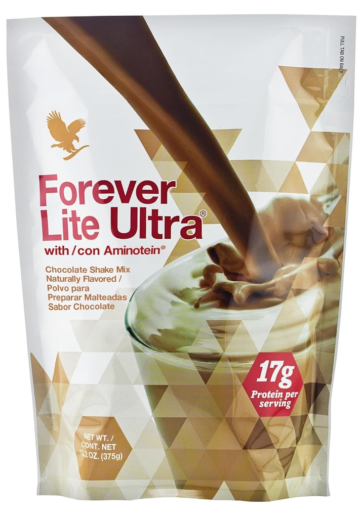Forever Living - Lite Ultra Chokolade Protein Shake Mix med Aminotein, Lav Carb Drikke til Lean muskelmasse, 13.2 oz