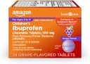 Basic Care Children 's Ibuprofen Chewable Tablets 100 mg, Grape Flavor, Pain Reliever og Fever Reducer (NSAID), For Sore Throat, Tandpine, Hovedpine Relief og mere, 24 Tæl