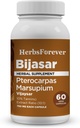 HerbsForever Bijasar (Indian Kino Tree, Malabar Kino) -Extra Strength (10: 1) Extract, Equiv.to 4800mg Bark Powder Per Serving- Lever Support & Detox Blood Sugar & Renhed Year 124; 10% Tannins Year 124; 60 Veg Kapsler Depoted 124; 800mg