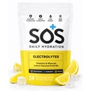 SOS Hydration Electrolyte Drink Mix - 24 Servering, med essentielle vitaminer - Low- Calorie, Lavsukker, Keto- venlig hydrering supplement - Lemon
