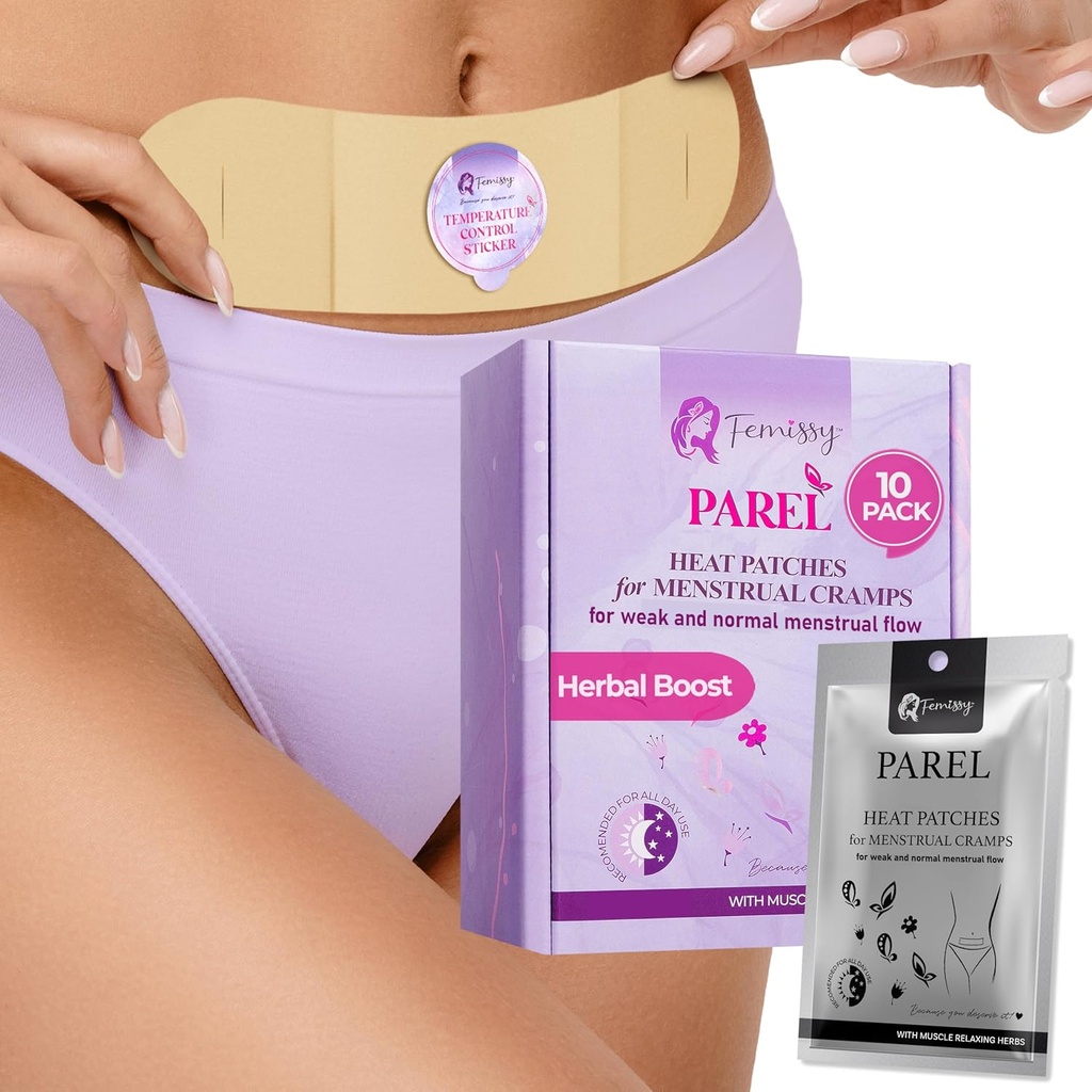 Urteperiode Varmepatches, Skræddersyet til Low- Normal Flow (10 Pack) - 8 timer Long- Language, Drug- Gratis opvarmning Patch til menstruelle kramper, Bloating & Back Spænding - Skin- Safe, Strong Hold, On- The- Go Relief