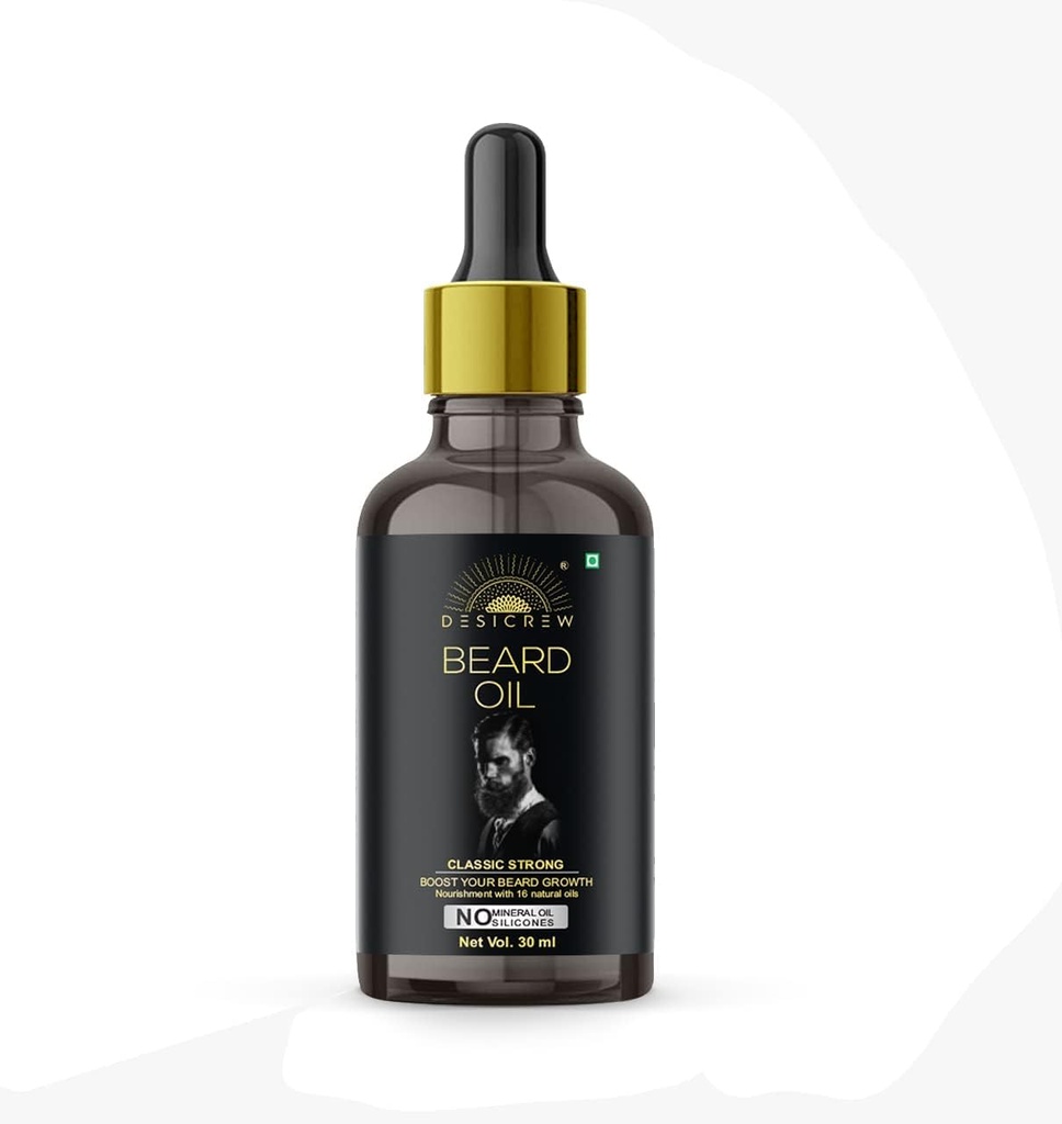 Classic Beard Growth Oil - Kan boost You Beard Growth Oil Noiurisation med 16 Essebtial Naturals Olier i 30ml