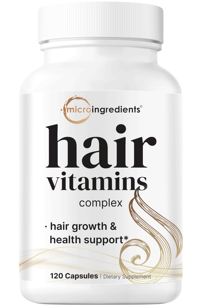 Micro Ingredienser Hårvækst Vitaminer for kvinder & mænd, 120 Kapsler; 124; 14- in-1 Formel med biotin, collagen, Keratin, Saw Palmetto & Mere; Tykkere, Fuller, Nærmer Tynde & Tab hårstøtte