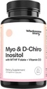 M- y- o in- os- itol & D- Chiro Inositol kapsler med MTHF, Folate, D-vitamin MD124; Support til æggestokkene Funktion, Hormone Balance, & Homocysteine Levels