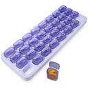 Månedlig Pill Organizer - 31 Dag Pill Organizer med store aftagelige Medicin Pods, Portable Pill Case Box og Holder for Daglig Medicin og Vitamin til Rejser, Lilla